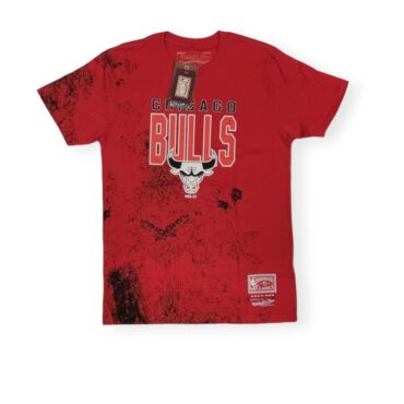Mitchell & Ness Chicago Bulls Shark Tooth SS Hardwood Classics Red Tee Shirt Size L