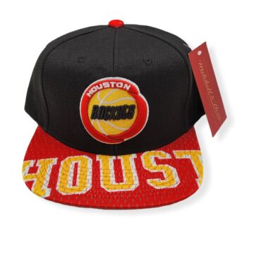 Mitchell & Ness Houston Rockets Snapshot Hardwood Classics Black/Red Adjustable Snapback Hat Cap