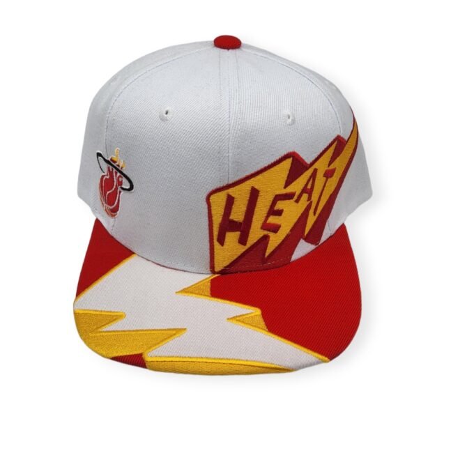 Mitchell & Ness Miami Heat Fast Times White Adjustable Snapback Hat Cap