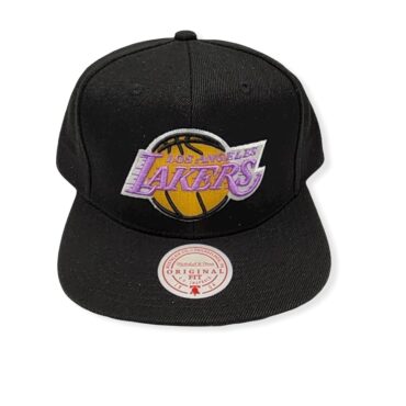 Mitchell & Ness Los Angeles Lakers Core Basic Hardwood Classics Black Adjustable Snapback Hat Cap