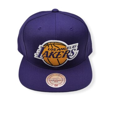 Mitchell & Ness Los Angeles Lakers Wool Solid Purple Adjustable Snapback Hat Cap