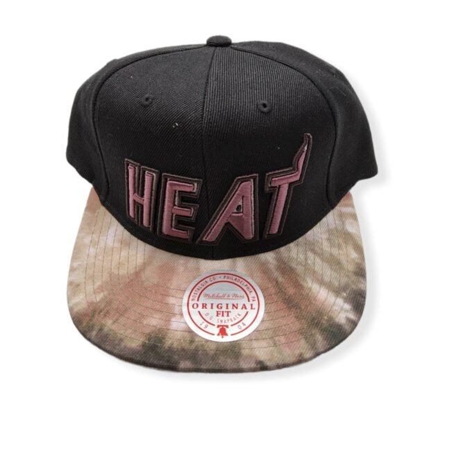 Mitchell & Ness Miami Heat Blitzed Hardwood Classics Adjustable Snapback Hat Cap