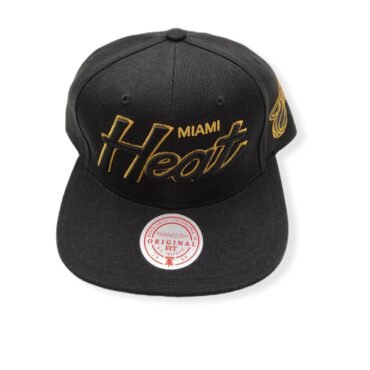 Mitchell & Ness Miami Heat BHM Script Adjustable Snapback Hat Cap