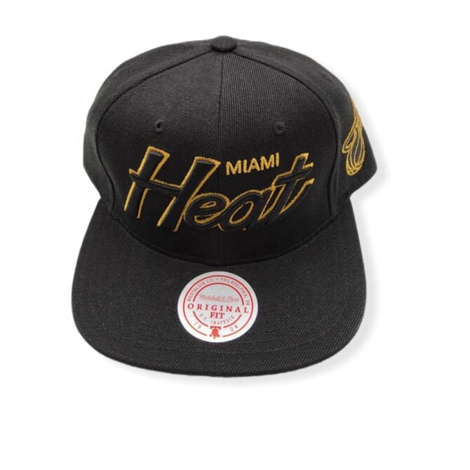 Mitchell & Ness Miami Heat BHM Script Adjustable Snapback Hat Cap