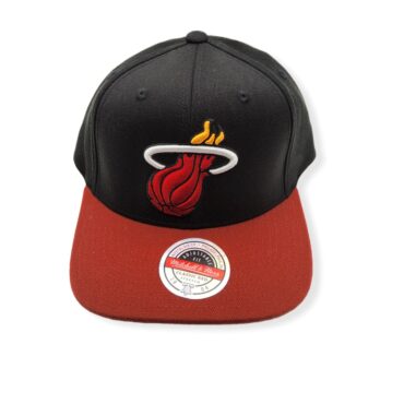 Mitchell & Ness Miami Heat Wool 2 Tone Stretch Black/Maroon Adjustable Snapback Hat Cap
