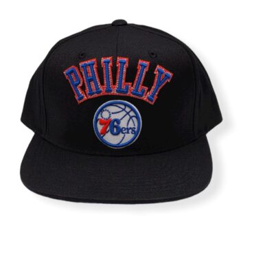 Mitchell & Ness Philadelphia 76ers ZZ Black Adjustable Snapback Hat Cap
