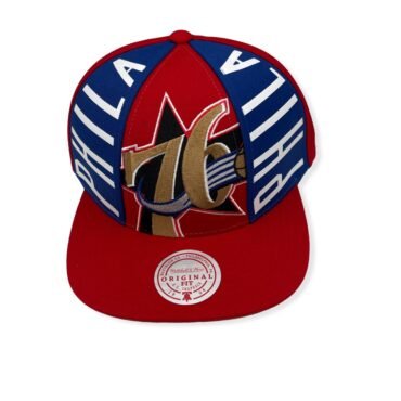 Mitchell & Ness Philadelphia 76ers Big Face Callout Hardwood Classics Adjustable Snapback Hat Cap