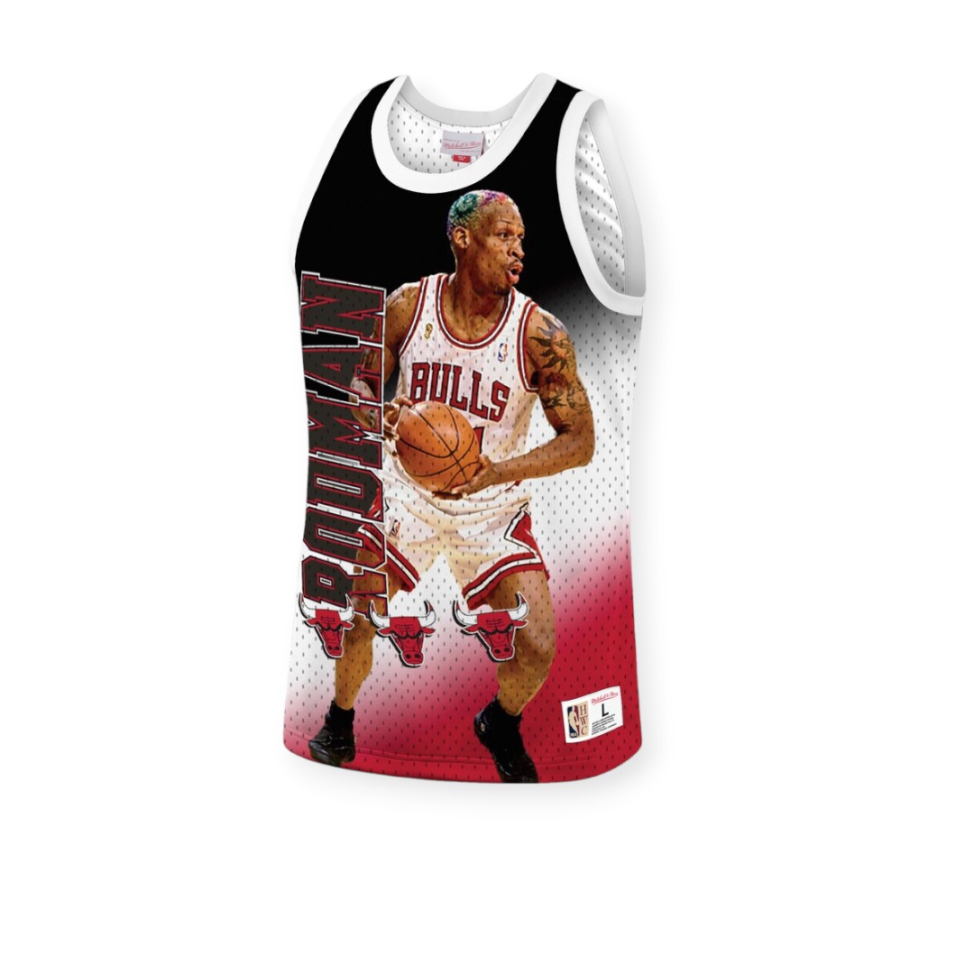 Mitchell & Ness Chicago Bulls Dennis Rodman Behind The Back Hardwood Classics Black Fashion Tank Size L