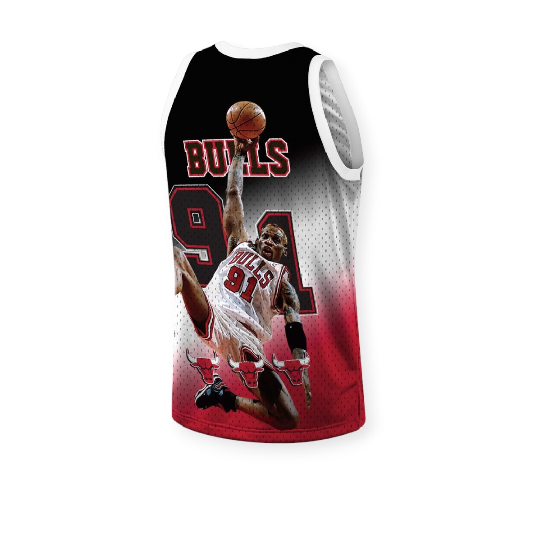 Mitchell & Ness Chicago Bulls Dennis Rodman Behind The Back Hardwood Classics Black Fashion Tank Size L