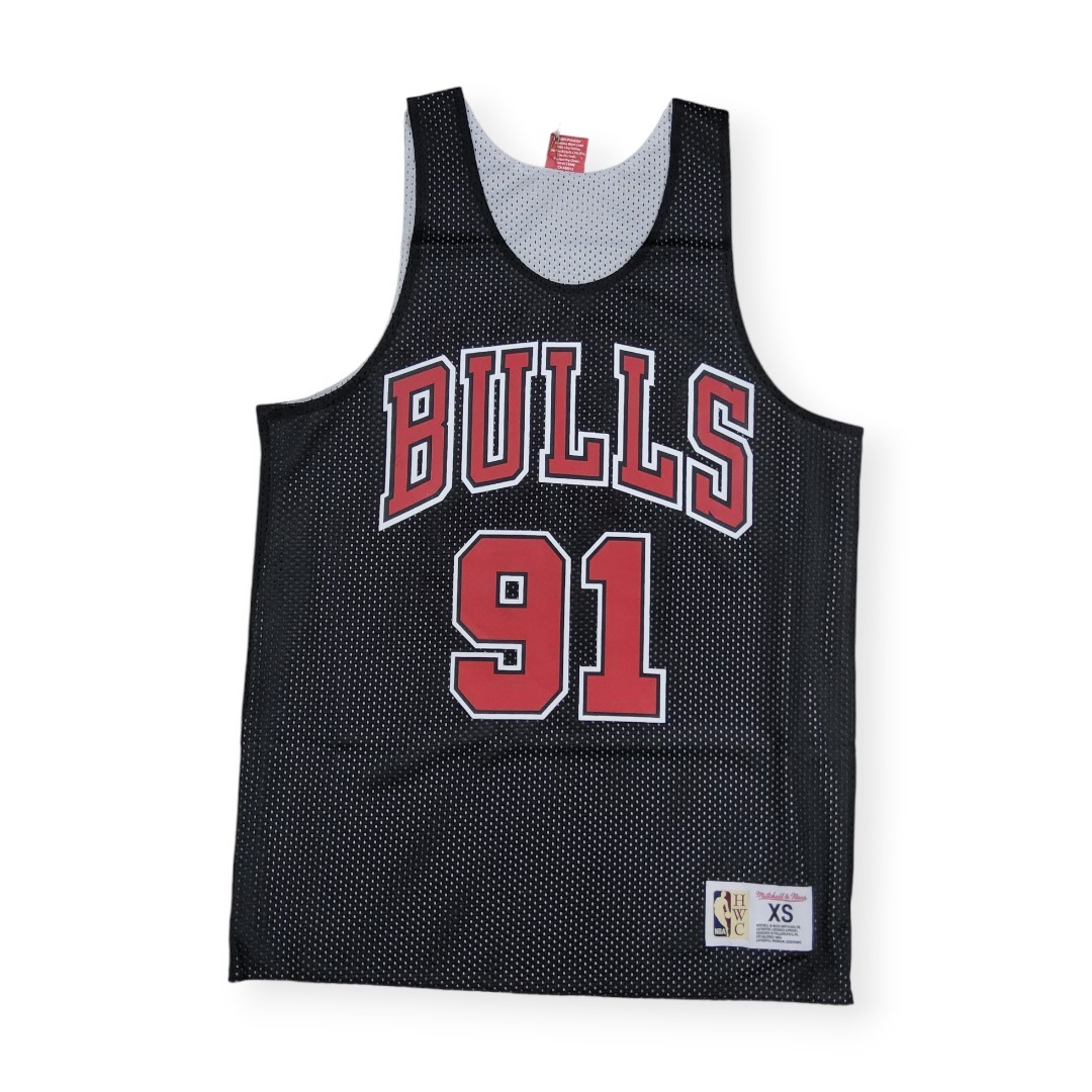 Mitchell & Ness Chicago Bulls Reversible Dennis Rodman Hardwood Classics Black Mesh Tank Size S