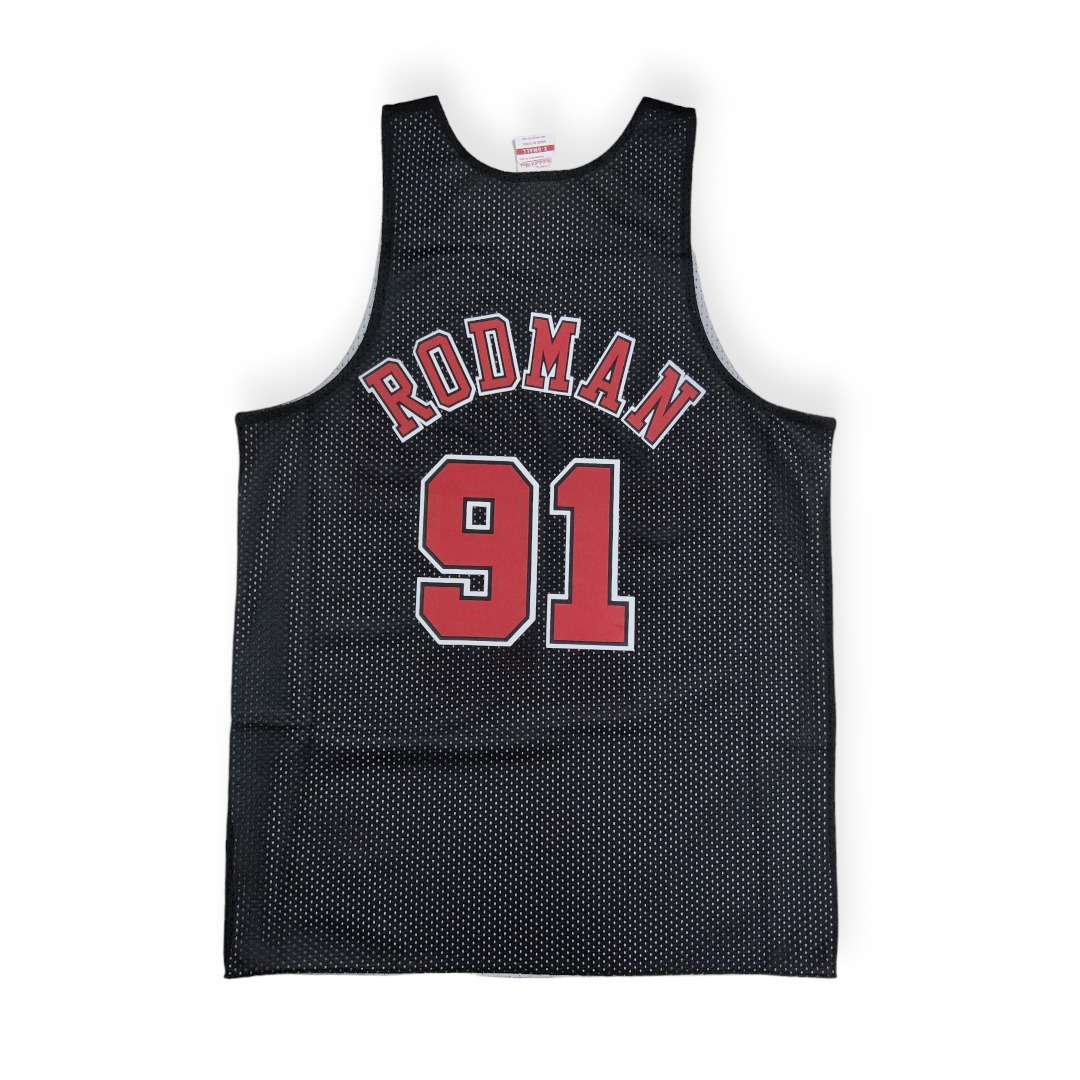 Mitchell & Ness Chicago Bulls Reversible Dennis Rodman Hardwood Classics Black Mesh Tank Size S