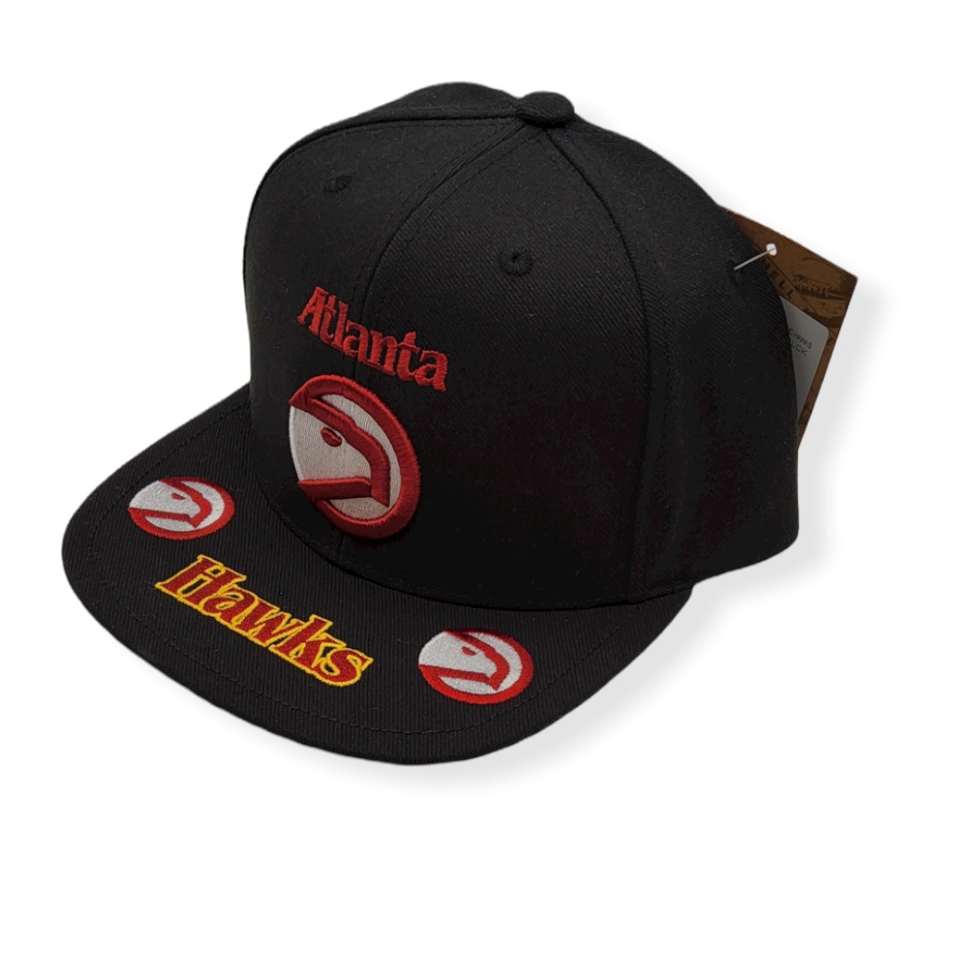 Mitchell & Ness Atlanta Hawks Front Loaded Black Adjustable Snapback Hat Cap