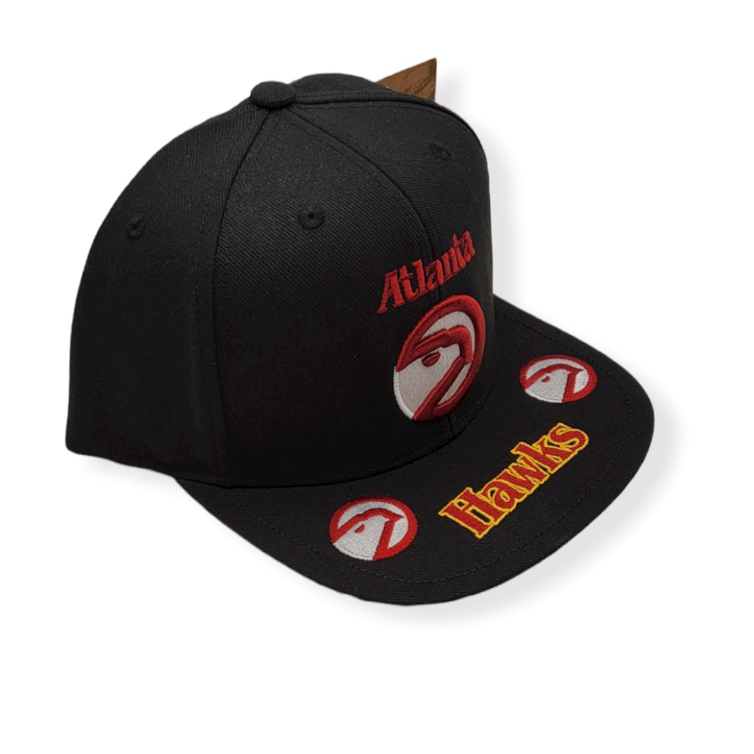 Mitchell & Ness Atlanta Hawks Front Loaded Black Adjustable Snapback Hat Cap