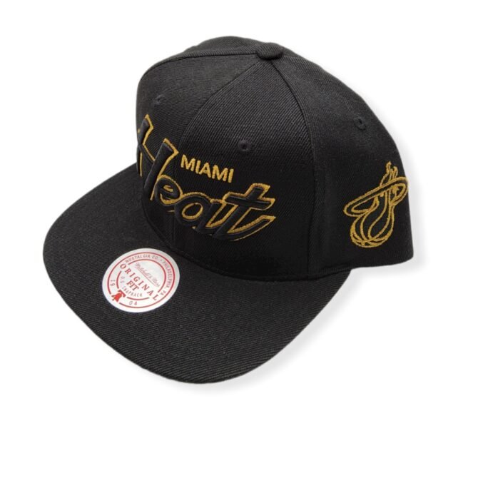 Mitchell & Ness Miami Heat BHM Script Adjustable Snapback Hat Cap