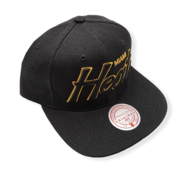 Mitchell & Ness Miami Heat BHM Script Adjustable Snapback Hat Cap