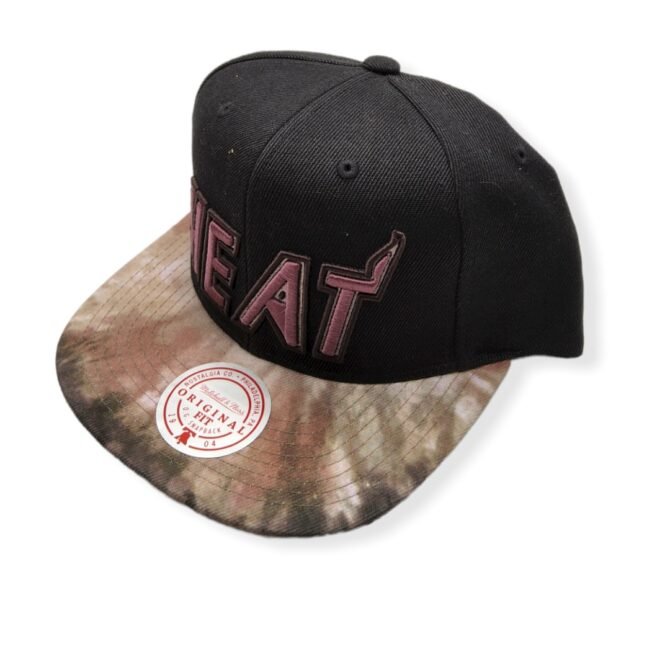 Mitchell & Ness Miami Heat Blitzed Hardwood Classics Adjustable Snapback Hat Cap