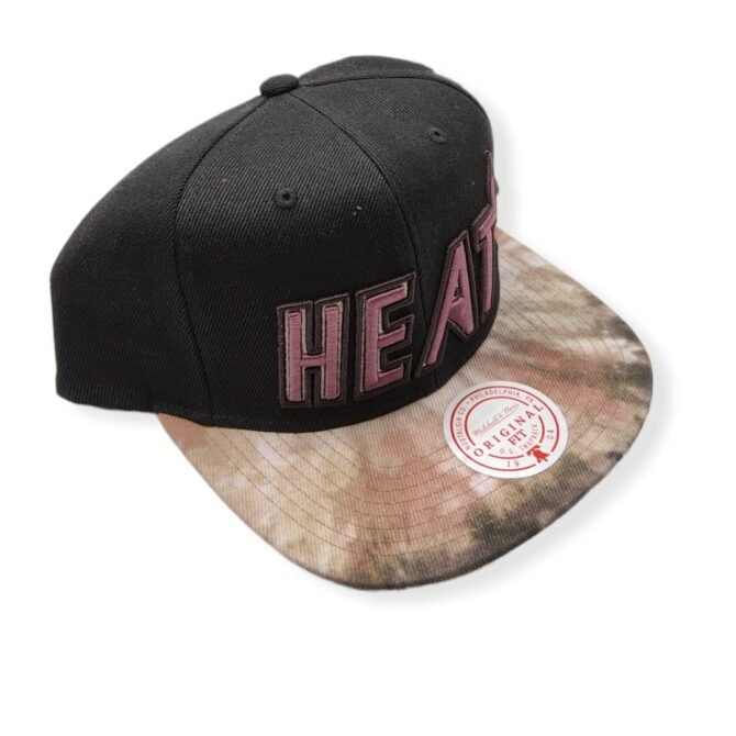 Mitchell & Ness Miami Heat Blitzed Hardwood Classics Adjustable Snapback Hat Cap