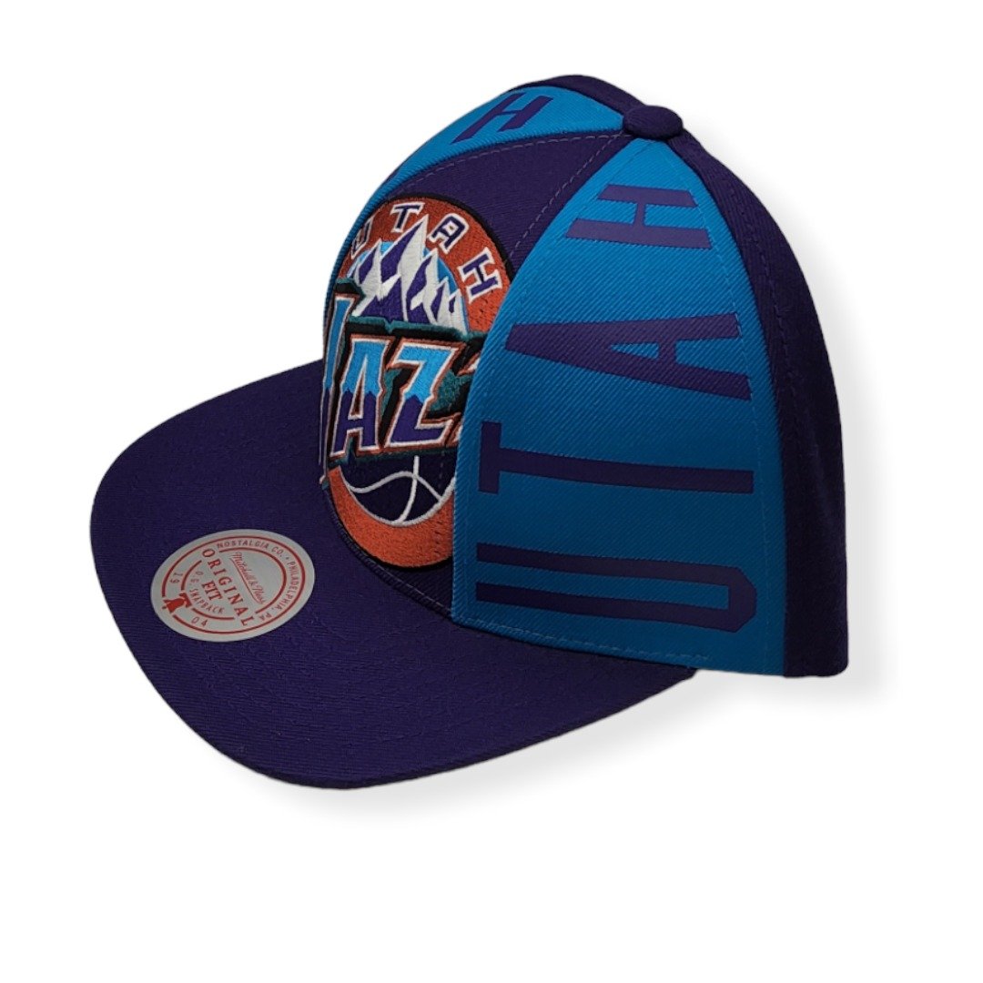 Mitchell & Ness Utah Jazz Big Face Callout Hardwood Classics Adjustable Snapback Hat Cap