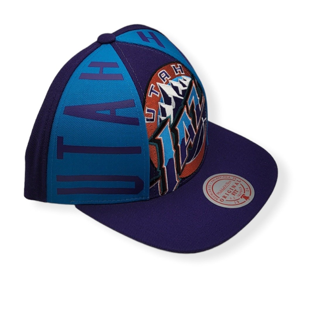 Mitchell & Ness Utah Jazz Big Face Callout Hardwood Classics Adjustable Snapback Hat Cap