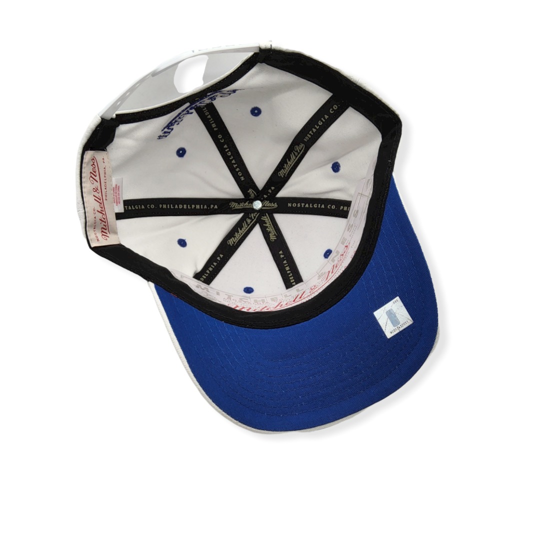 Mitchell & Ness Detroit Pistons Oh Word Pro White Pro Crown Adjustable Snapback Hat Cap