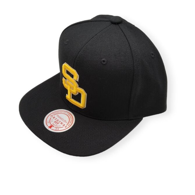 Mitchell & Ness San Diego Padres Team Classic Coop Black Adjustable Snapback Hat Cap