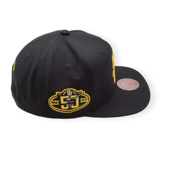 Mitchell & Ness San Diego Padres Team Classic Coop Black Adjustable Snapback Hat Cap