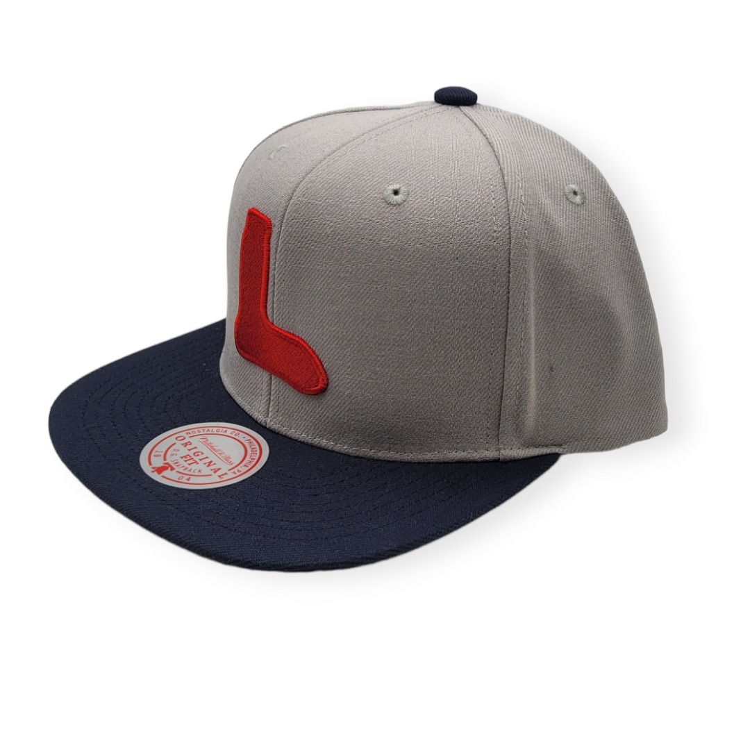 Mitchell & Ness Boston Red Sox Away Cooperstown Collection 2 Tone Gray/Navy Adjustable Snapback Hat Cap