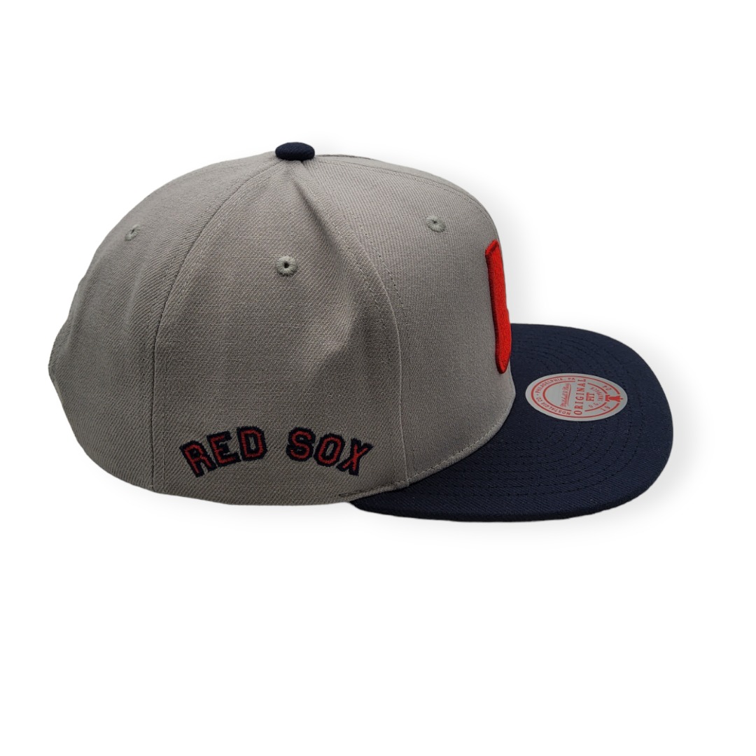 Mitchell & Ness Boston Red Sox Away Cooperstown Collection 2 Tone Gray/Navy Adjustable Snapback Hat Cap