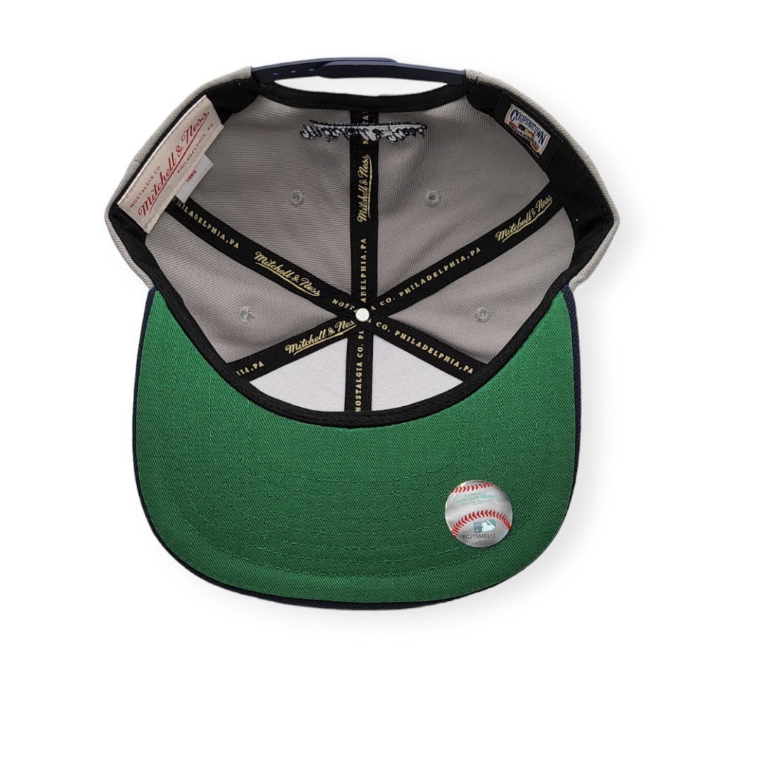Mitchell & Ness Boston Red Sox Away Cooperstown Collection 2 Tone Gray/Navy Adjustable Snapback Hat Cap
