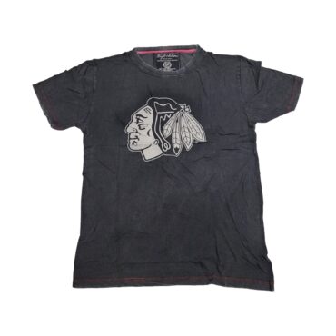Wright & Ditson by American Needle Chicago Blackhawks SMU Shatter Black Tee Shirt Size L