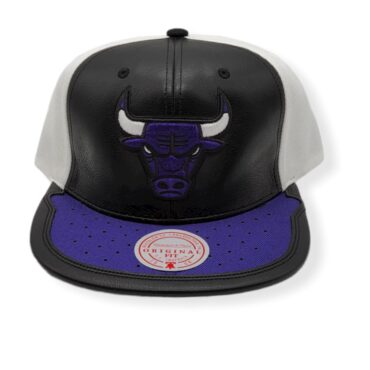 Mitchell & Ness Chicago Bulls Day One White/Purple Adjustable Snapback Hat Cap