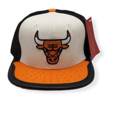 Mitchell & Ness Chicago Bulls Day One White/Orange Adjustable Snapback Hat Cap