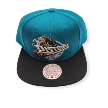 Mitchell & Ness Detroit Pistons Core Basic Hardwood Classics Teal/Black Adjustable Snapback Hat Cap