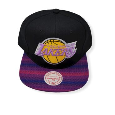 Mitchell & Ness Los Angeles Lakers Team Pitch Adjustable Snapback Hat Cap