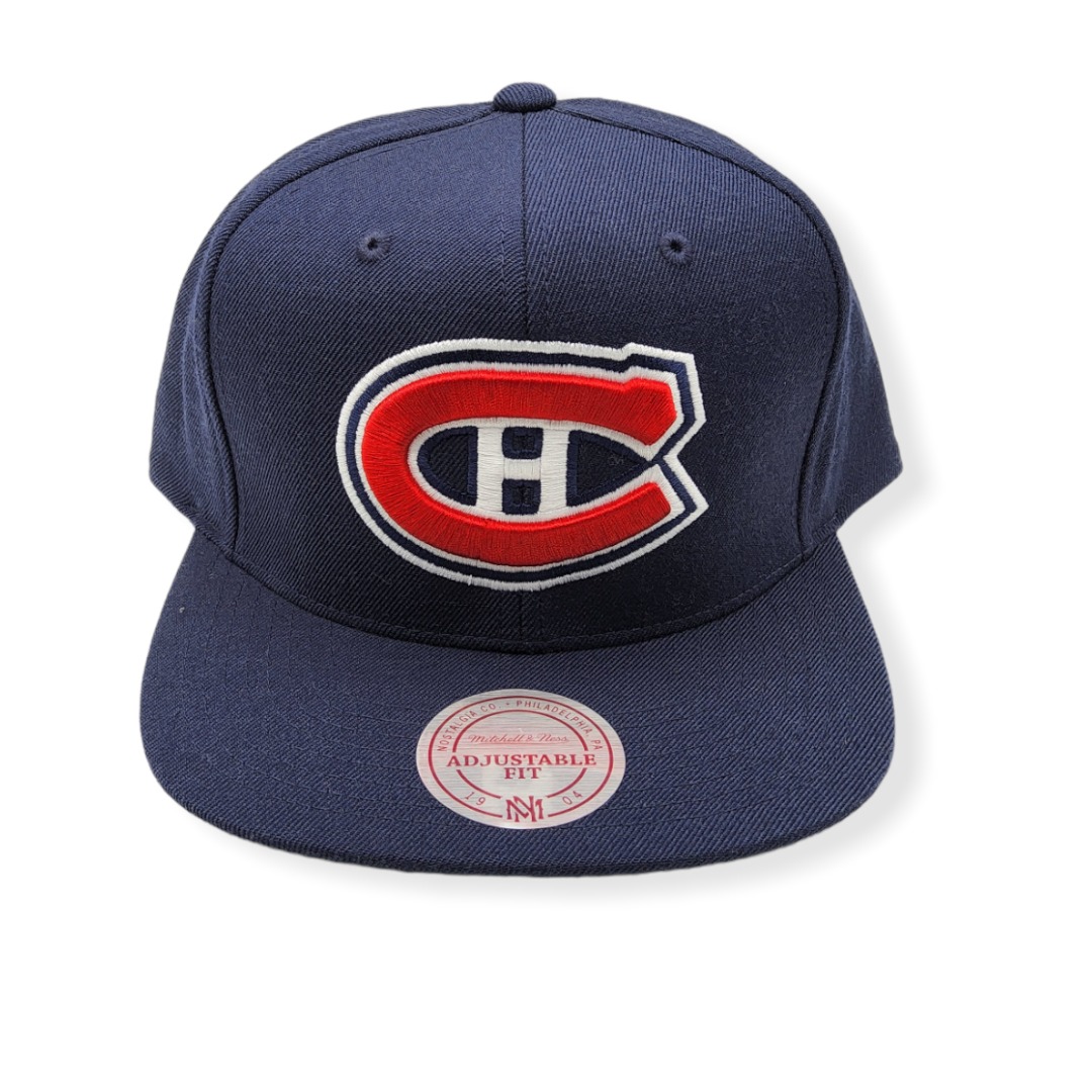 Mitchell & Ness Montreal Canadiens Wool Vintage Logo Adjustable Snapback Hat Cap