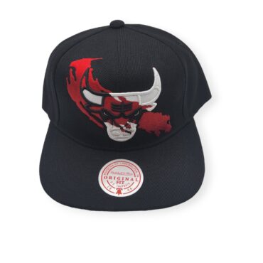 Mitchell & Ness Chicago Bulls Paint By Number Black Adjustable Snapback Hat Cap