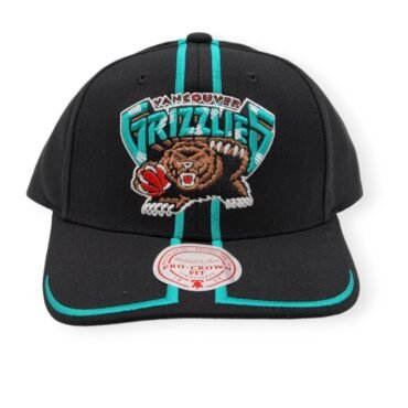 Mitchell & Ness Vancouver Grizzlies 1998 Draft Pro Crown Black Adjustable Strapback Hat Cap