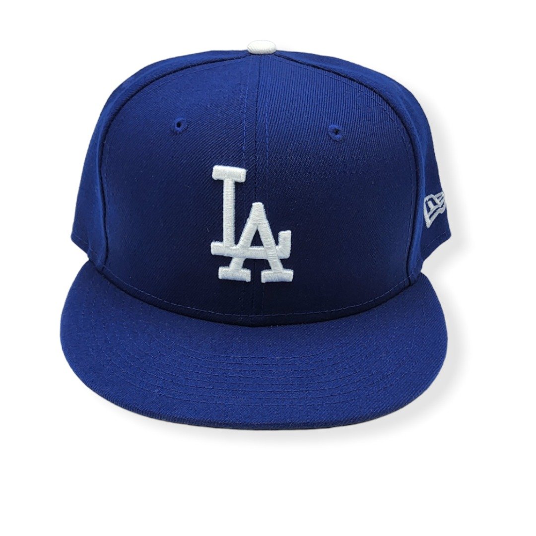 New Era Los Angeles Dodgers 59Fifty Basic Blue/White Logo Fitted Hat Cap Size 7