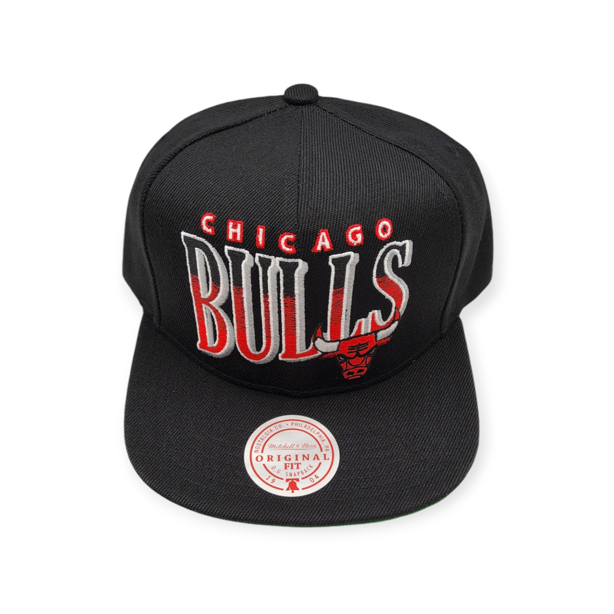 Mitchell & Ness Chicago Bulls Line Work Black Adjustable Snapback Hat Cap