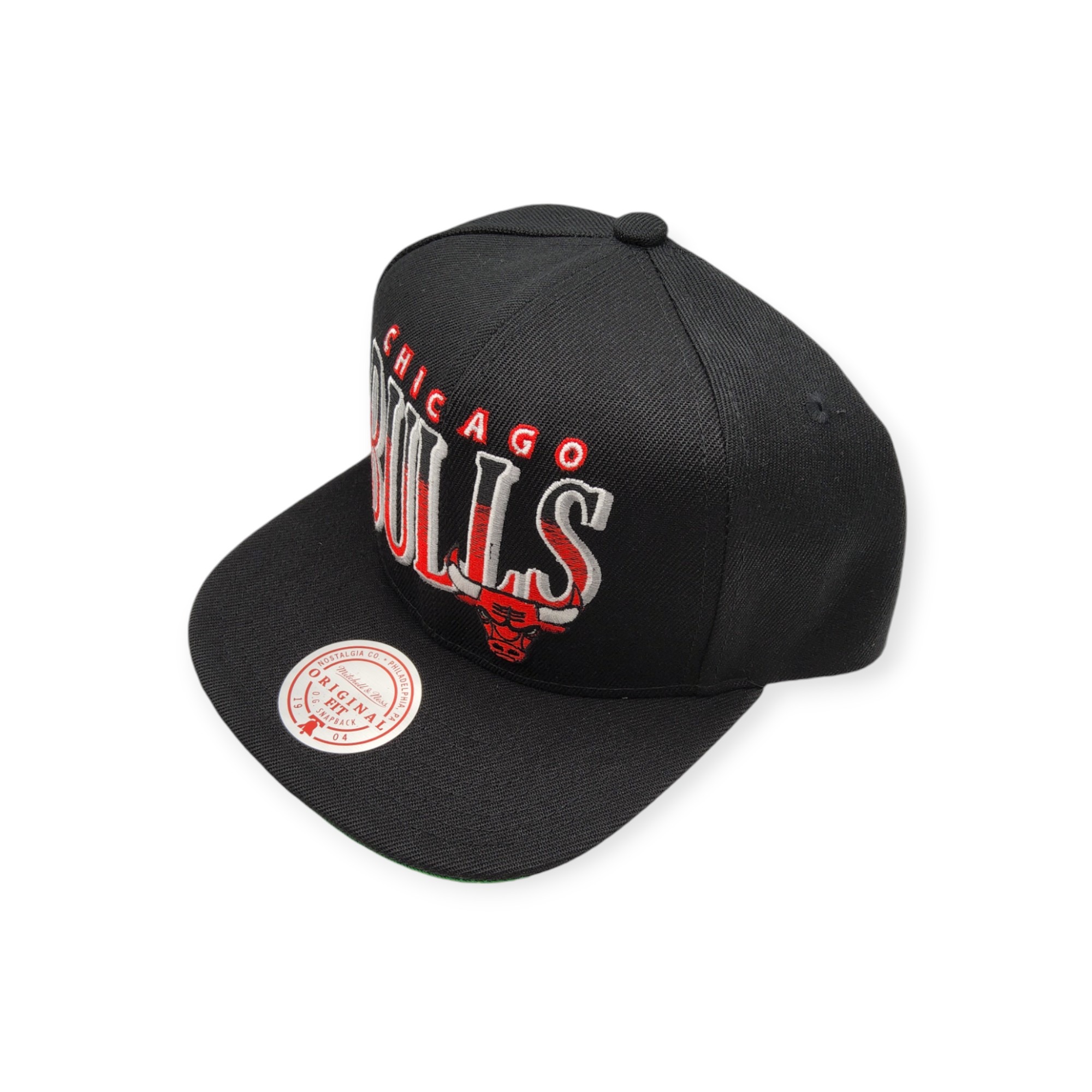Mitchell & Ness Chicago Bulls Line Work Black Adjustable Snapback Hat Cap