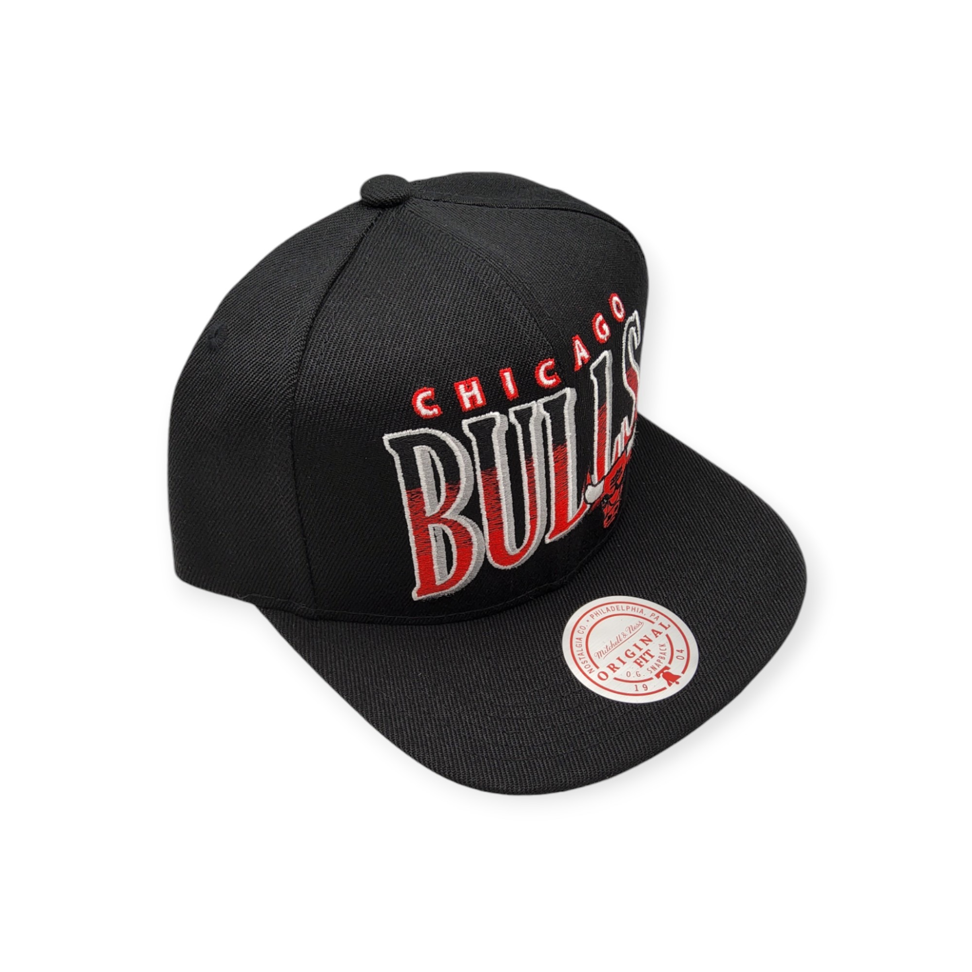 Mitchell & Ness Chicago Bulls Line Work Black Adjustable Snapback Hat Cap
