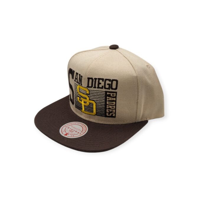 Mitchell & Ness San Diego Padres Speed Zone Cooperstown Collection Off White/Brown Adjustable Snapback Hat Cap