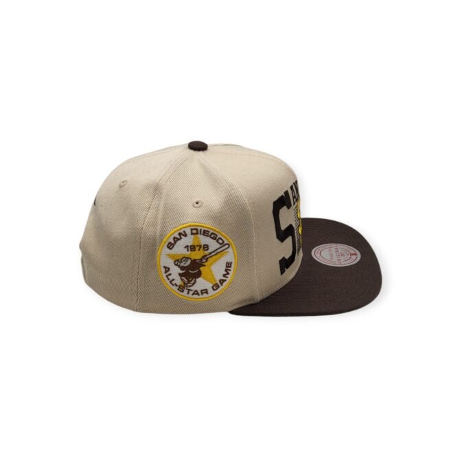 Mitchell & Ness San Diego Padres Speed Zone Cooperstown Collection Off White/Brown Adjustable Snapback Hat Cap