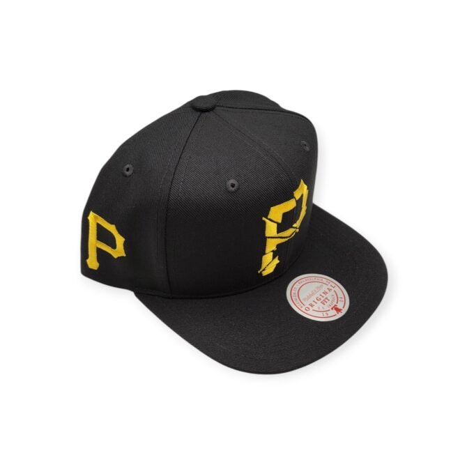 Mitchell & Ness Pittsburgh Pirates Shattered Black Adjustable Snapback Hat Cap