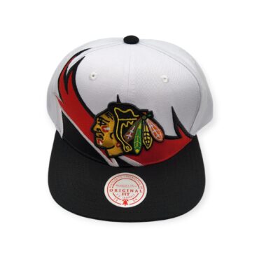 Mitchell & Ness Chicago Blackhawks Waverunner White/Black/Red Adjustable Snapback Hat Cap