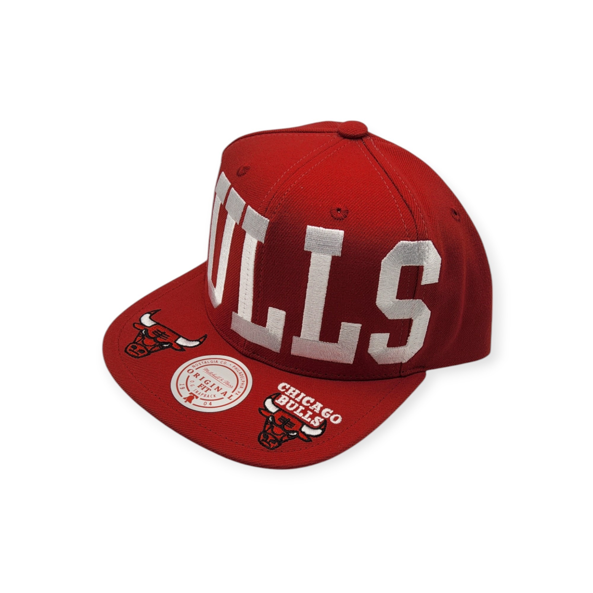 Mitchell & Ness Chicago Bulls Big Text 1 Red Adjustable Snapback Hat Cap