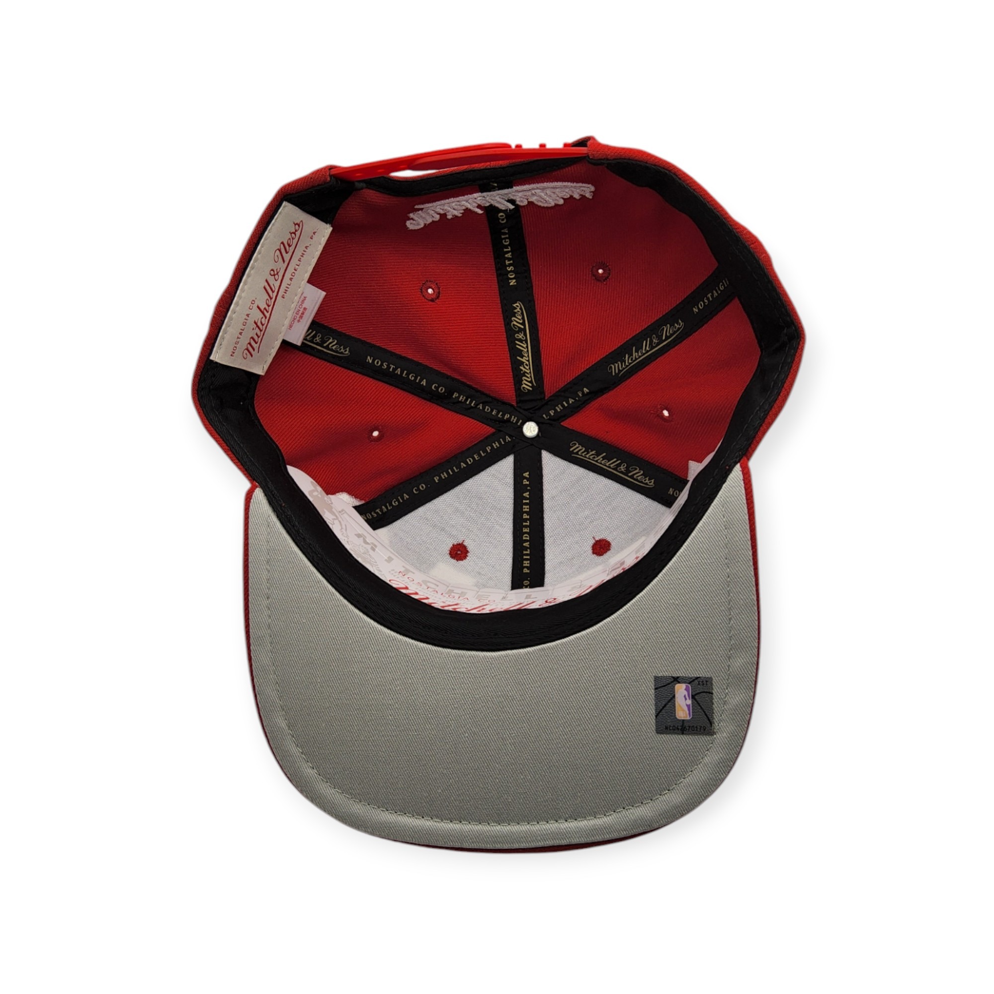 Mitchell & Ness Chicago Bulls Big Text 1 Red Adjustable Snapback Hat Cap