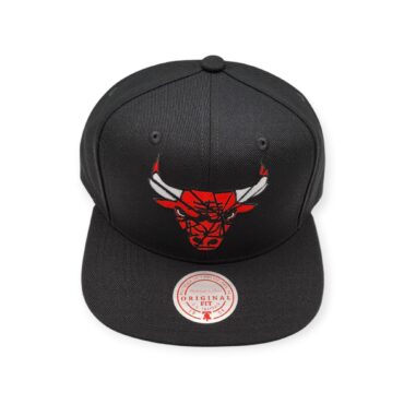 Mitchell & Ness Chicago Bulls Shattered Black Adjustable Snapback Hat Cap