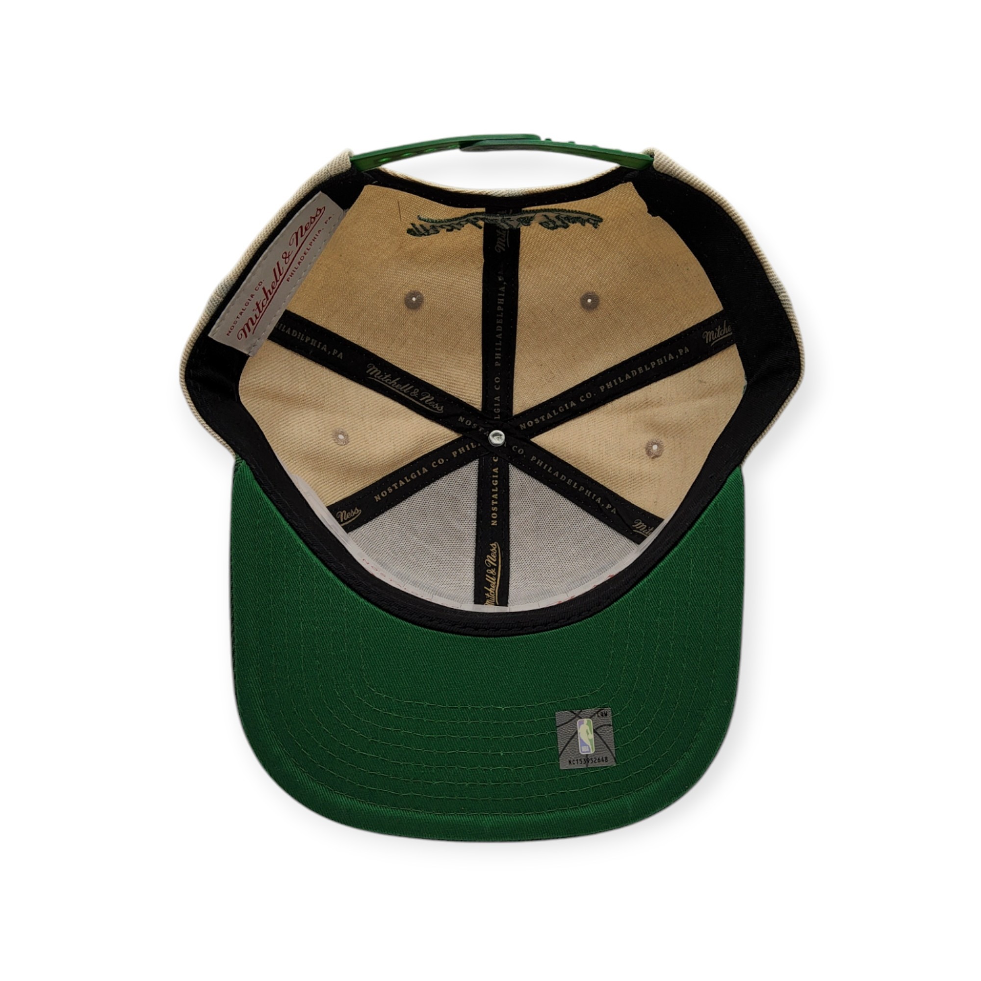 Mitchell & Ness Boston Celtics Speed Zone Off White/Green Adjustable Snapback Hat Cap