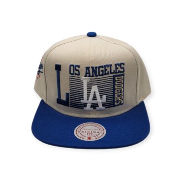 Mitchell & Ness Los Angeles Dodgers Speed Zone Off White/Blue Adjustable Snapback Hat Cap
